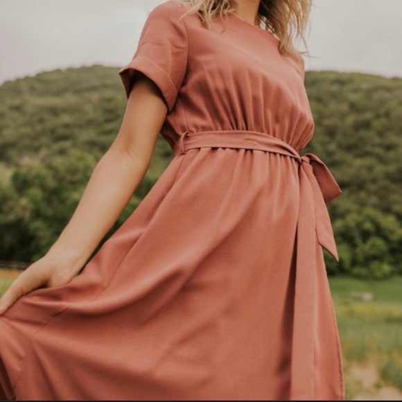 ROOLEE Taylor Jane Wrap Maxi Dark Salmon Rust NWT - Picture 2 of 11